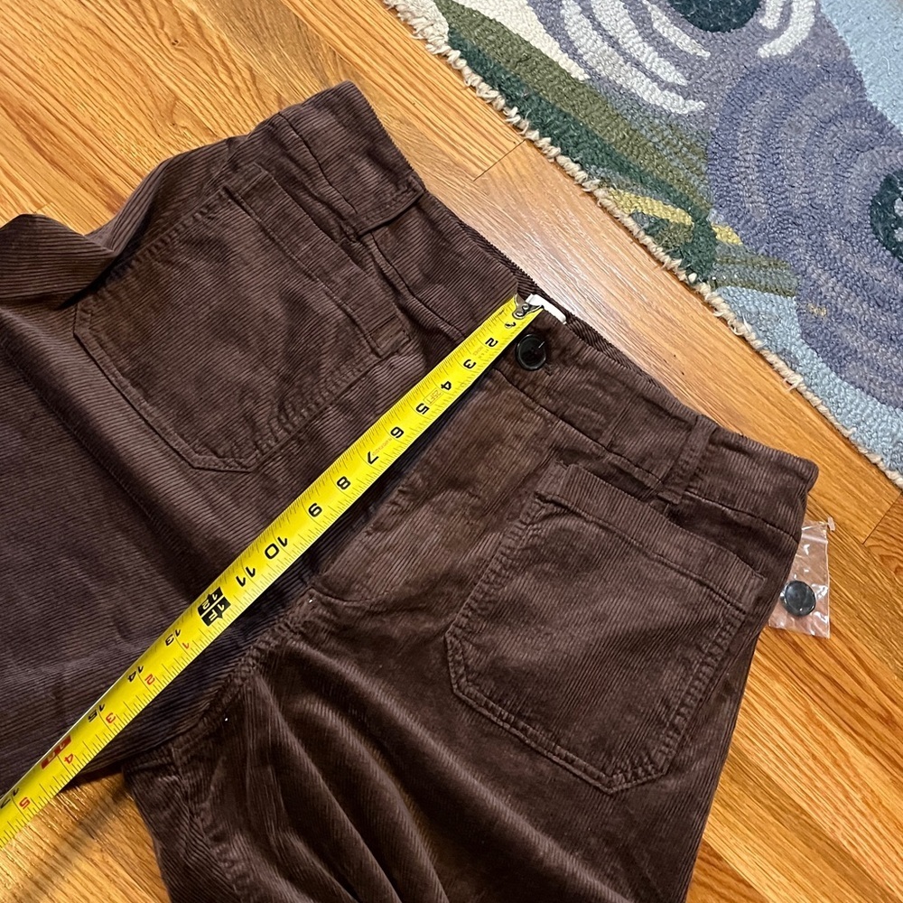 Anthropologie x Maeve Colette Wide-Leg Full Length Corduroy Pants Brown 33 NWT - Picture 7 of 14